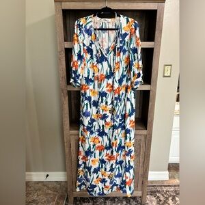 {Diane Von Furstenberg} Drogo Floral Print Maxi Dress, Size L